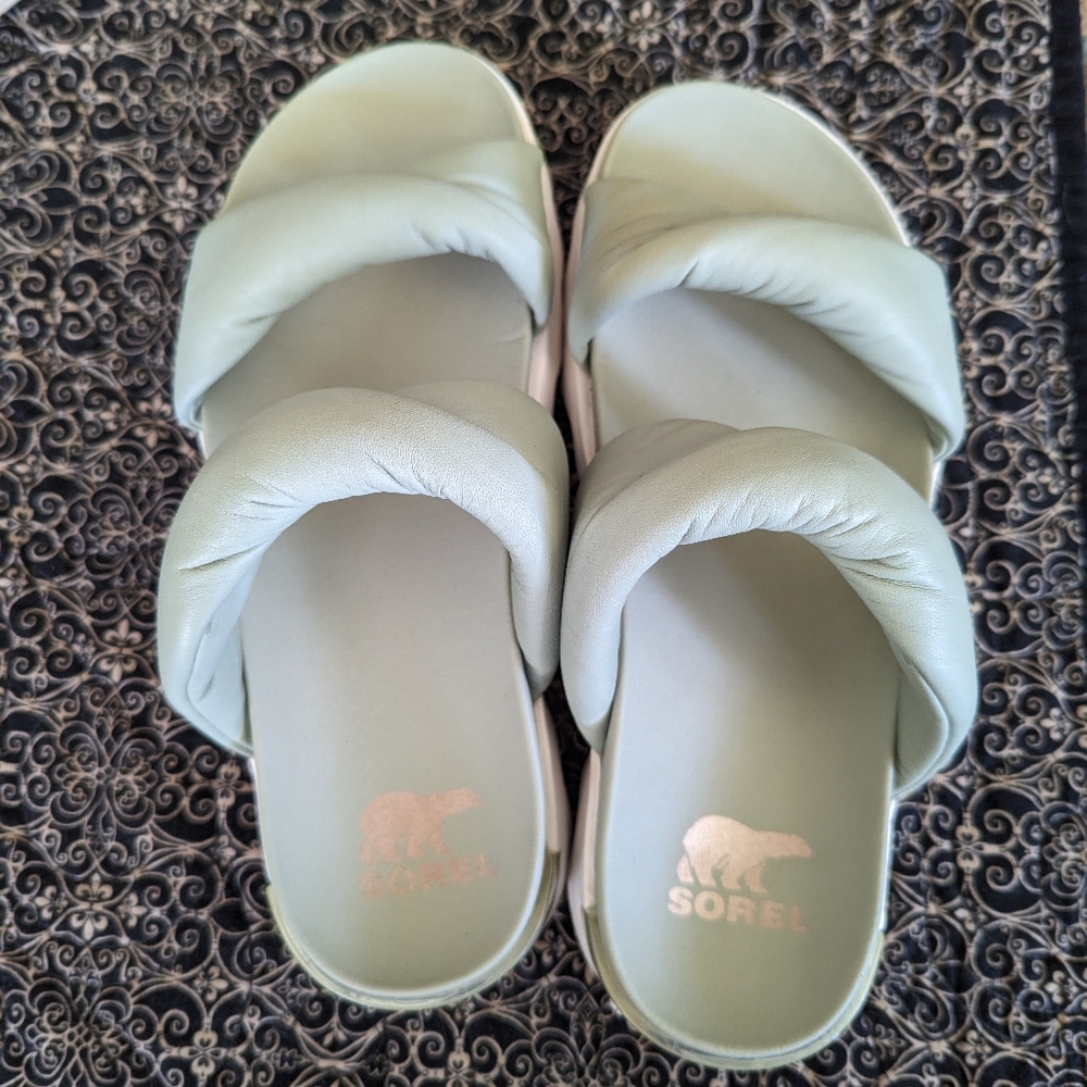SOREL Leather Vibe Puff Strap Sandals 362mn